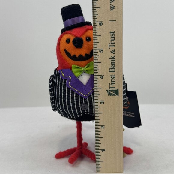 Hyde & Eek! Gourdon Featherly Friends Halloween Bird Decoration Top Hat NEW - Picture 10 of 12